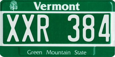 VT license plate XXR384
