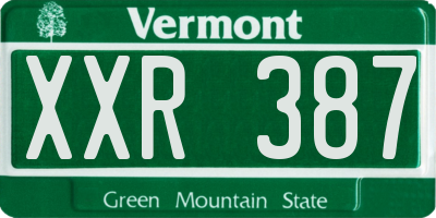 VT license plate XXR387