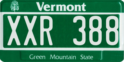 VT license plate XXR388