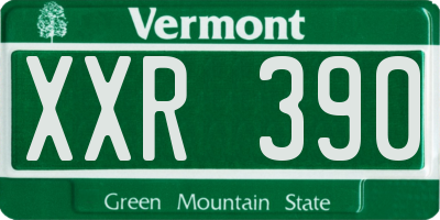 VT license plate XXR390