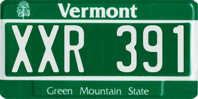 VT license plate XXR391