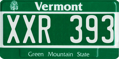 VT license plate XXR393