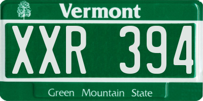 VT license plate XXR394