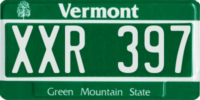 VT license plate XXR397