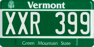 VT license plate XXR399