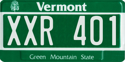 VT license plate XXR401