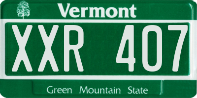 VT license plate XXR407