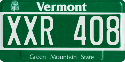 VT license plate XXR408