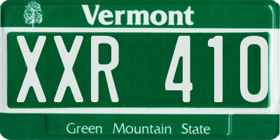 VT license plate XXR410