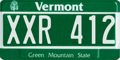 VT license plate XXR412