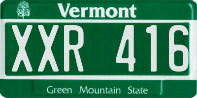 VT license plate XXR416
