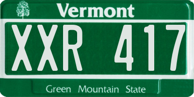 VT license plate XXR417