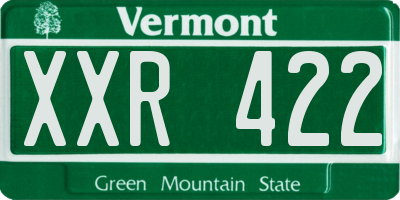 VT license plate XXR422