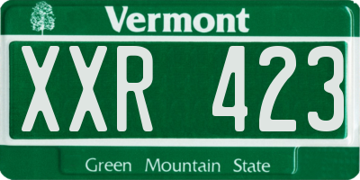 VT license plate XXR423