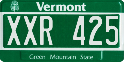 VT license plate XXR425
