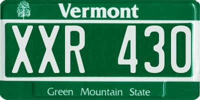 VT license plate XXR430