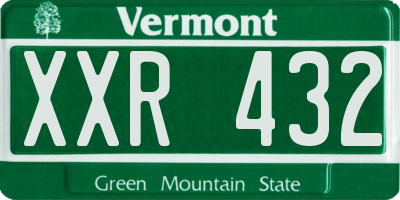 VT license plate XXR432