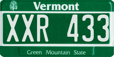 VT license plate XXR433