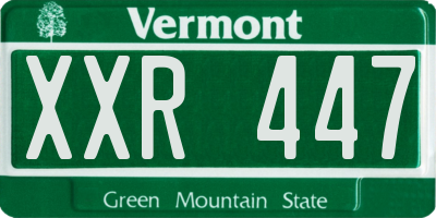 VT license plate XXR447