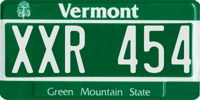 VT license plate XXR454