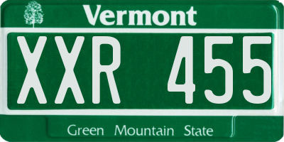 VT license plate XXR455