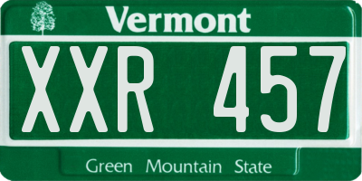 VT license plate XXR457