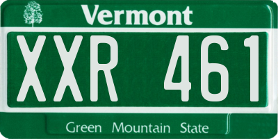 VT license plate XXR461