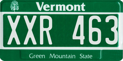 VT license plate XXR463