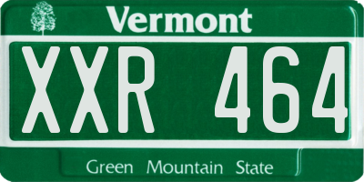 VT license plate XXR464