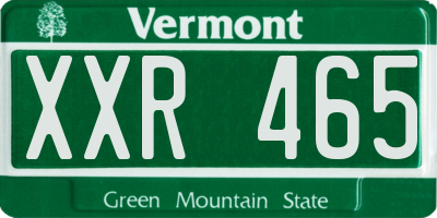VT license plate XXR465