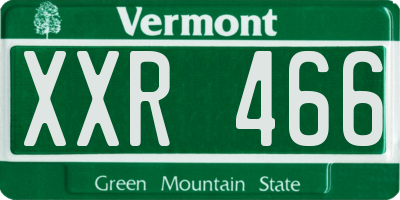 VT license plate XXR466