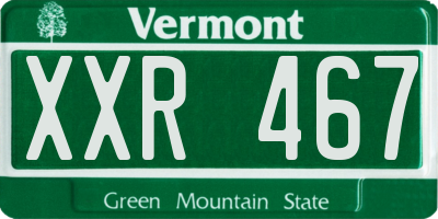 VT license plate XXR467