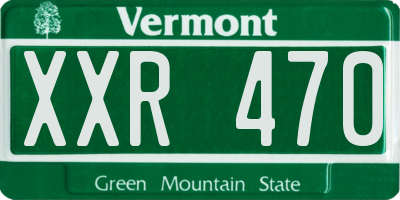 VT license plate XXR470