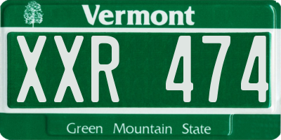 VT license plate XXR474