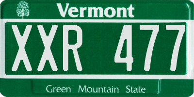 VT license plate XXR477