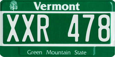 VT license plate XXR478