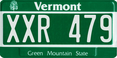 VT license plate XXR479