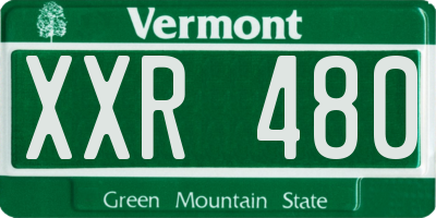 VT license plate XXR480