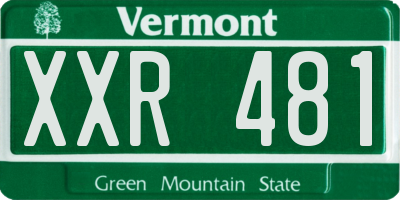 VT license plate XXR481