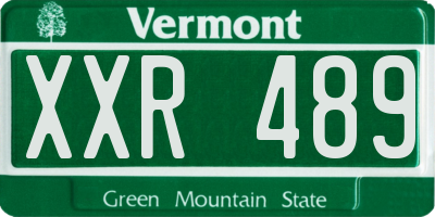 VT license plate XXR489