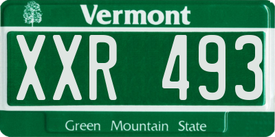 VT license plate XXR493