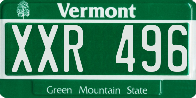 VT license plate XXR496