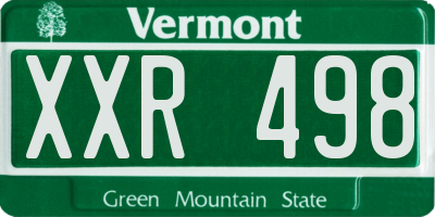 VT license plate XXR498