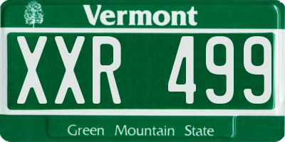 VT license plate XXR499
