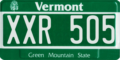 VT license plate XXR505