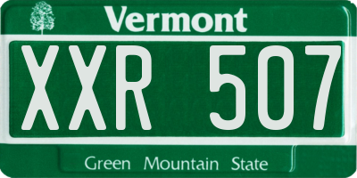 VT license plate XXR507