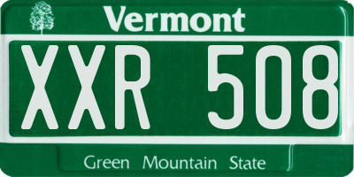 VT license plate XXR508