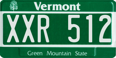 VT license plate XXR512
