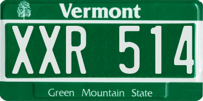 VT license plate XXR514