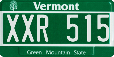 VT license plate XXR515